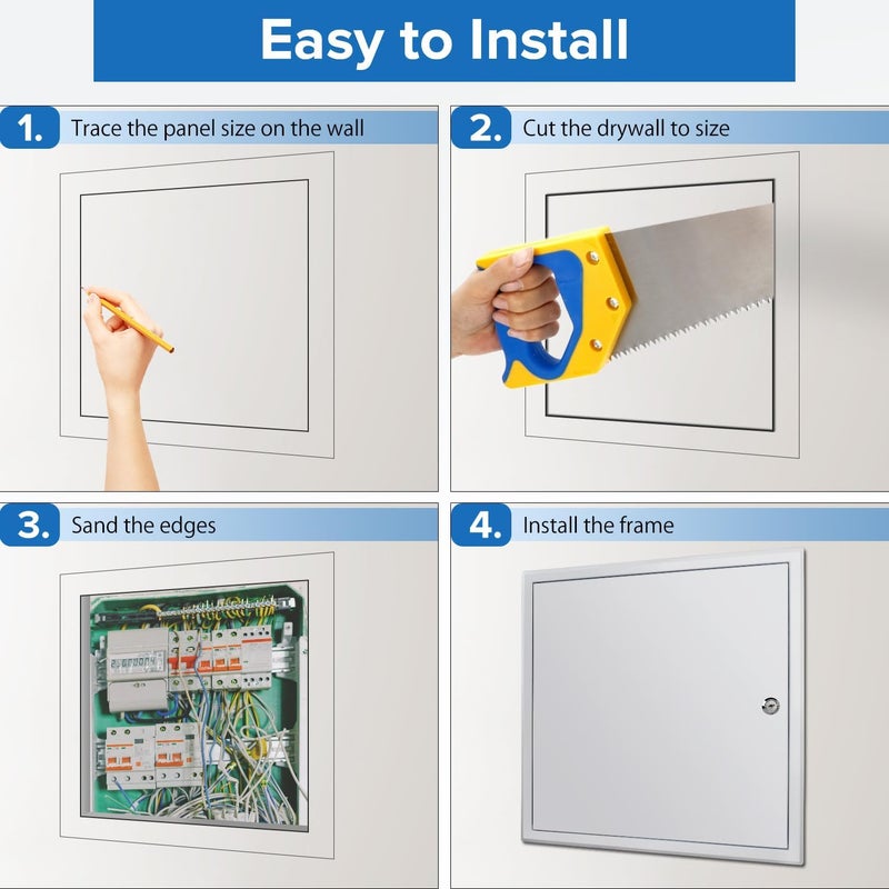 Donext Access Panel for Drywall/Ceiling, Wall Hole Cover with Lock and Keys, 16"x16" Metal Access Door, Concealed Service Door for Electrical and Plumbing - Image 5